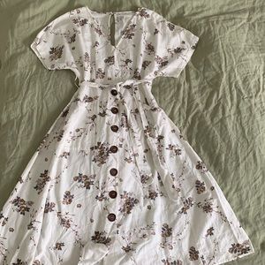 Mango Linen Blend A Line Midi Dress Size S